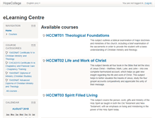 Tablet Screenshot of moodle.hopecollege.com